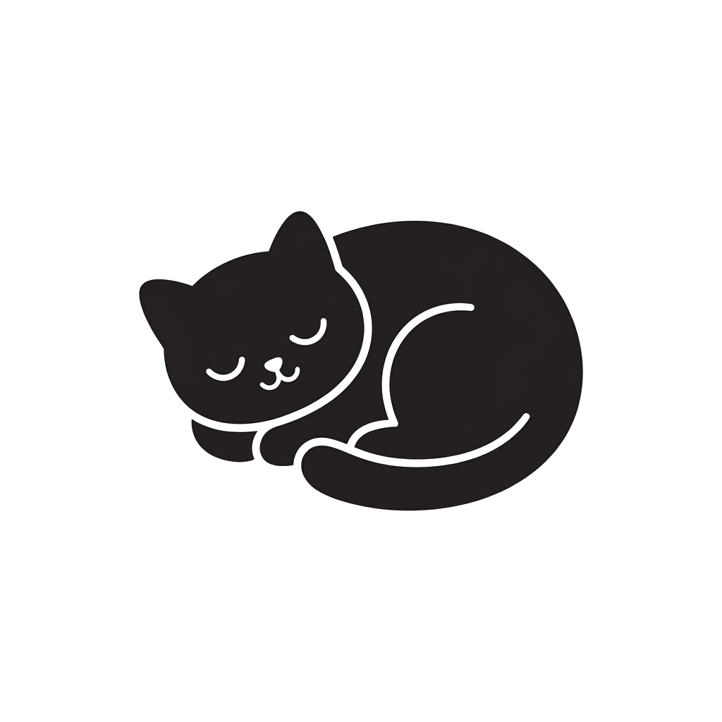 Cute black cat sleeping